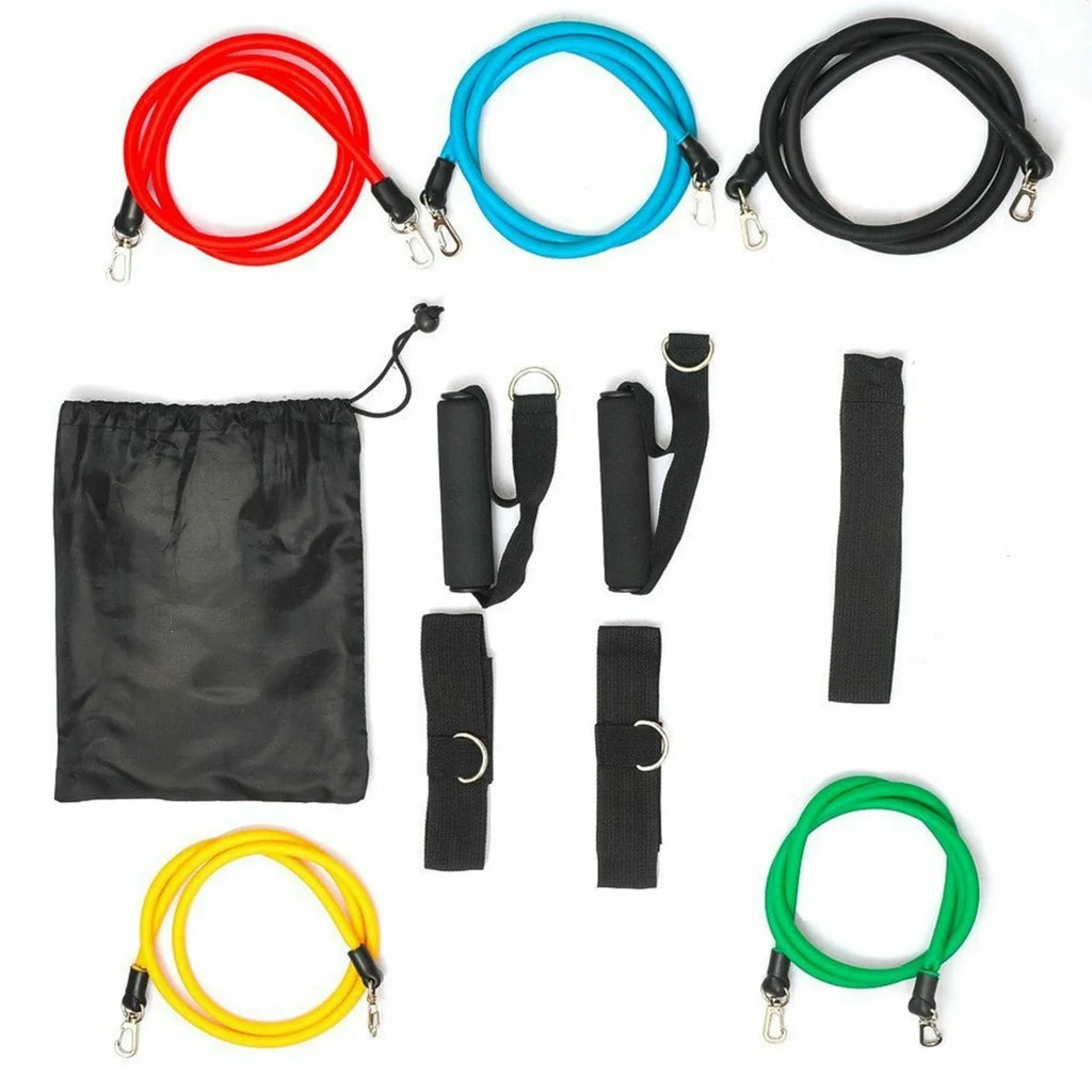 11Pcs Fitness Resistance Bands Set Latex Exercise Expander Kit for Training, Yoga, Pilates, Home Gym Workout Elastic Bands with