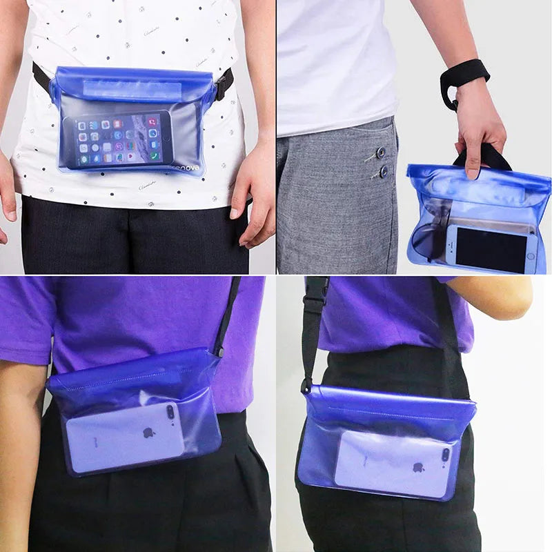 Waterproof Swimming Bag Ski Drift Diving Shoulder Waist Pack Bag Underwater Mobile Phone Bags Case Cover For Beach Boat Sports
