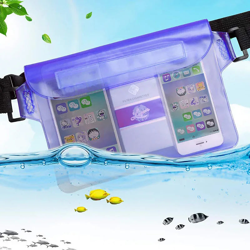 Waterproof Swimming Bag Ski Drift Diving Shoulder Waist Pack Bag Underwater Mobile Phone Bags Case Cover For Beach Boat Sports