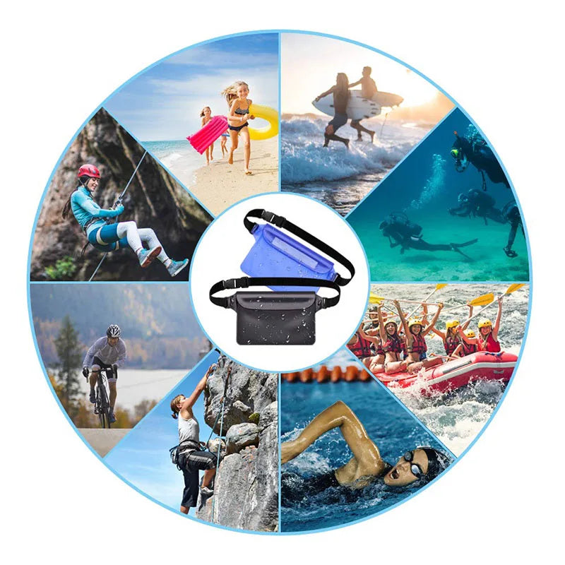 Waterproof Swimming Bag Ski Drift Diving Shoulder Waist Pack Bag Underwater Mobile Phone Bags Case Cover For Beach Boat Sports