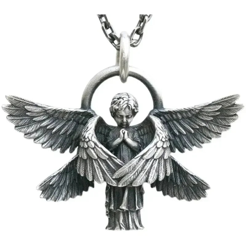Gothic Crucifixion Skull Cross Pendant Necklace Catholic Prayer Jewelry for Men and Women Punk Trendy Jewelry