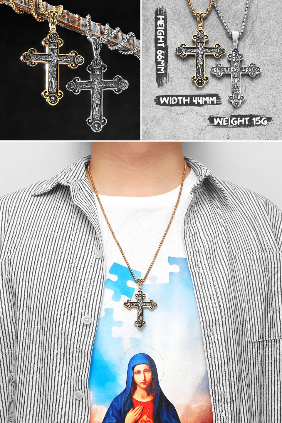 Jesus Skull Cross Series Stainless Steel Men Women Necklaces Pendants Chain Amulet Punk Trendy Jewelry Creativity Gift Wholesale
