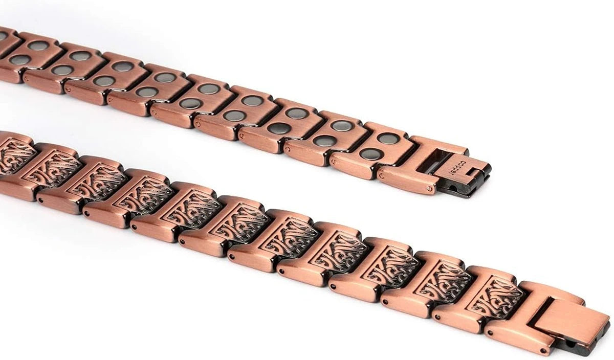 Copper Bracelet for Men 100% Pure Copper Magnetic Link Bracelets Jewelry Gift with Adjustable Sizing Tool