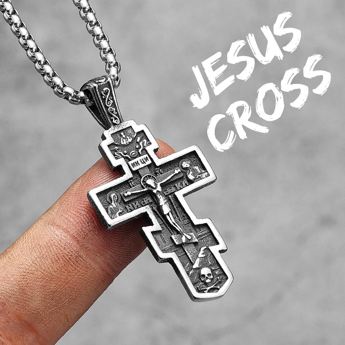 Jesus Skull Cross Series Stainless Steel Men Women Necklaces Pendants Chain Amulet Punk Trendy Jewelry Creativity Gift Wholesale