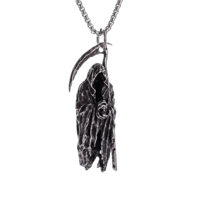 Gothic Crucifixion Skull Cross Pendant Necklace Catholic Prayer Jewelry for Men and Women Punk Trendy Jewelry