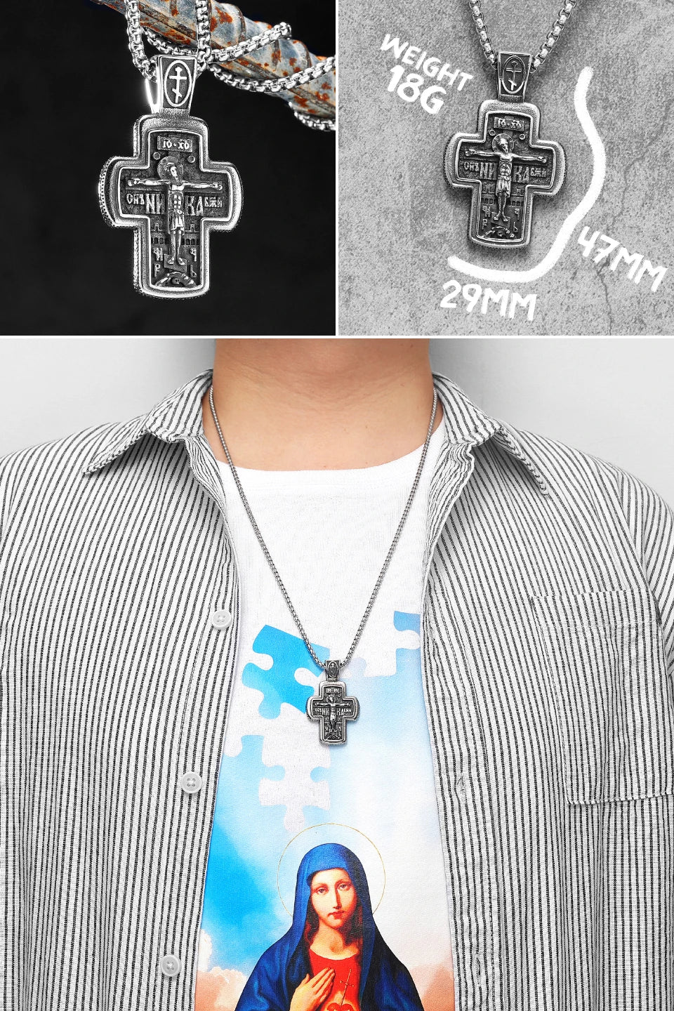 Jesus Skull Cross Series Stainless Steel Men Women Necklaces Pendants Chain Amulet Punk Trendy Jewelry Creativity Gift Wholesale