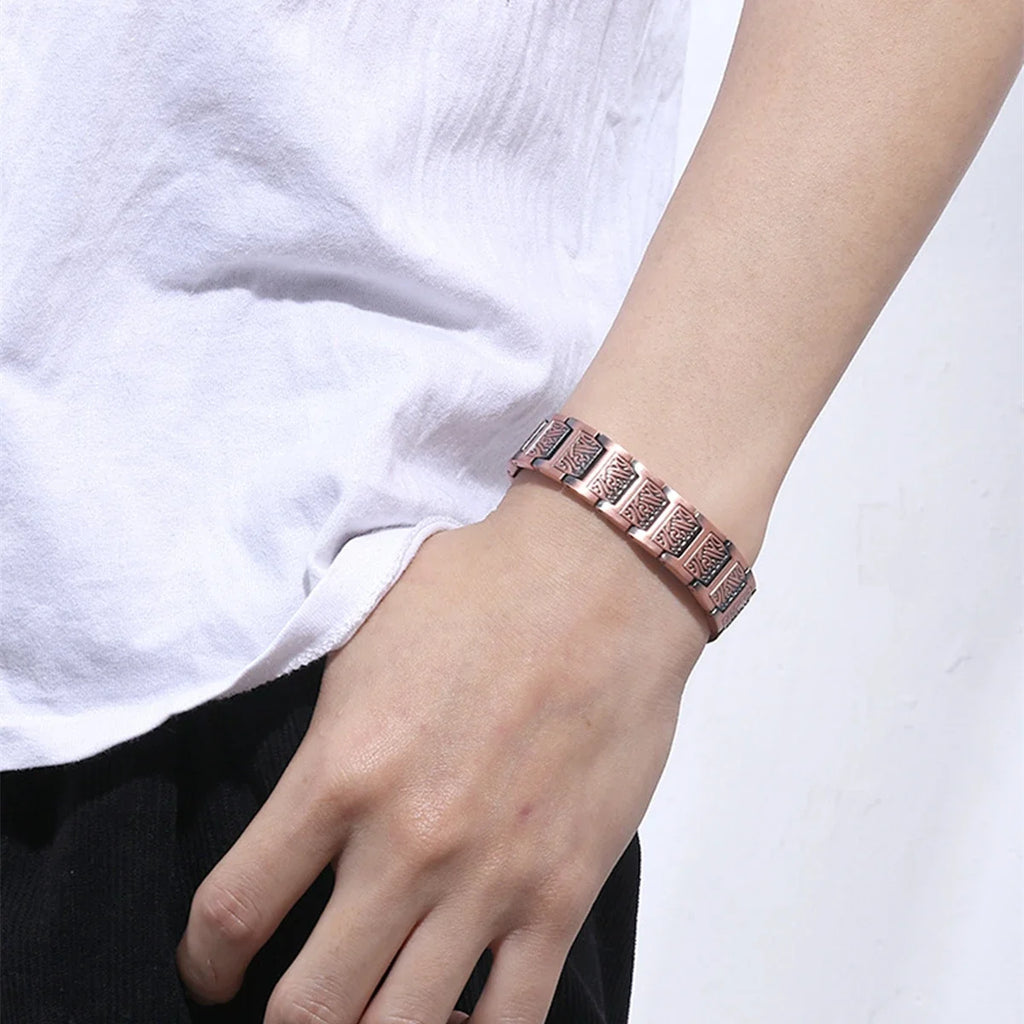 Copper Bracelet for Men 100% Pure Copper Magnetic Link Bracelets Jewelry Gift with Adjustable Sizing Tool
