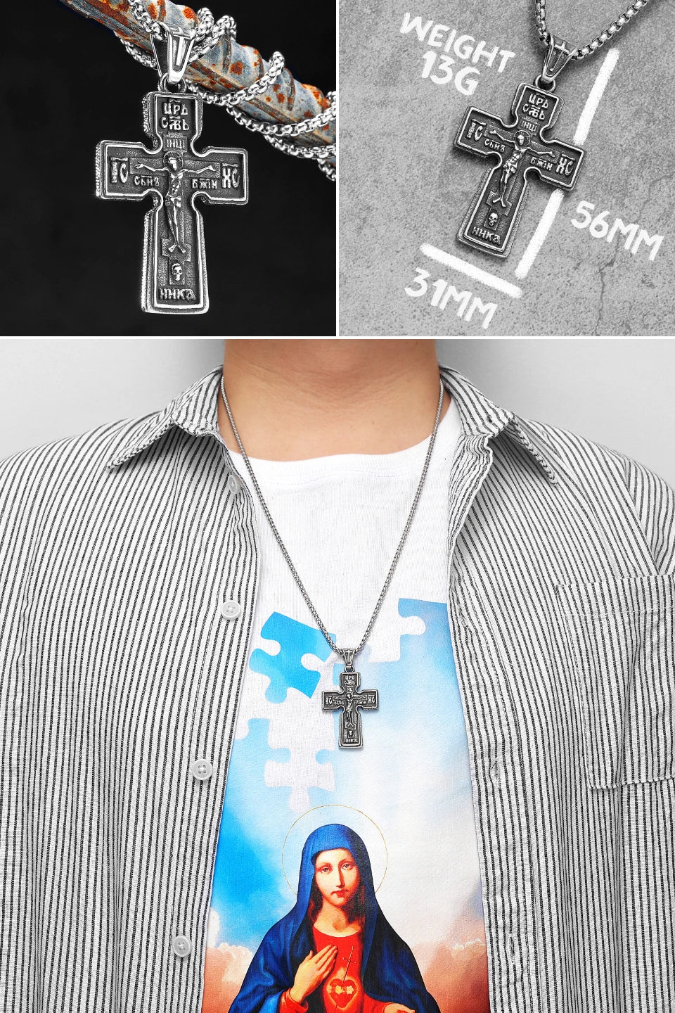Jesus Skull Cross Series Stainless Steel Men Women Necklaces Pendants Chain Amulet Punk Trendy Jewelry Creativity Gift Wholesale
