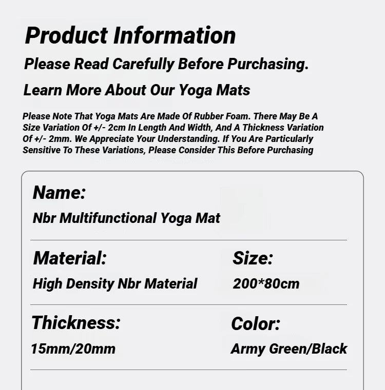 Universal Men Two-Piece Set High Quality Extra Sport Thick Nbr Non-Slip Yoga Mats For Fitness Pilates Gym Home Tasteless Spor