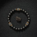 Matte Black Onyx with Cube Lava Bracelet, Mens Bracelet, Balance Bracelet, Natural stone Bracelet, gift for man/boyfriend,1pc