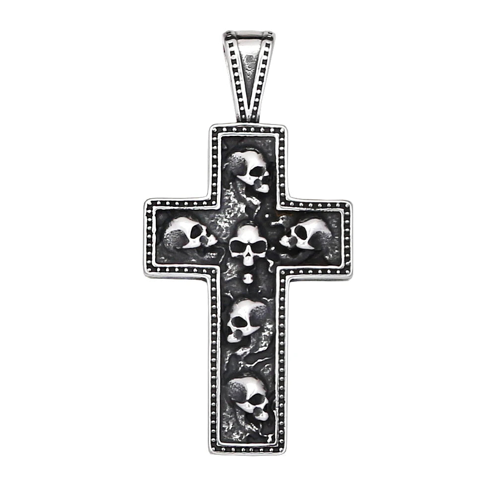 Retro Nordic Viking Cross Neckalse Stainless Steel Punk Amulet Pendants For Men Women Unique Biker Jewelry Gift Dropshipping