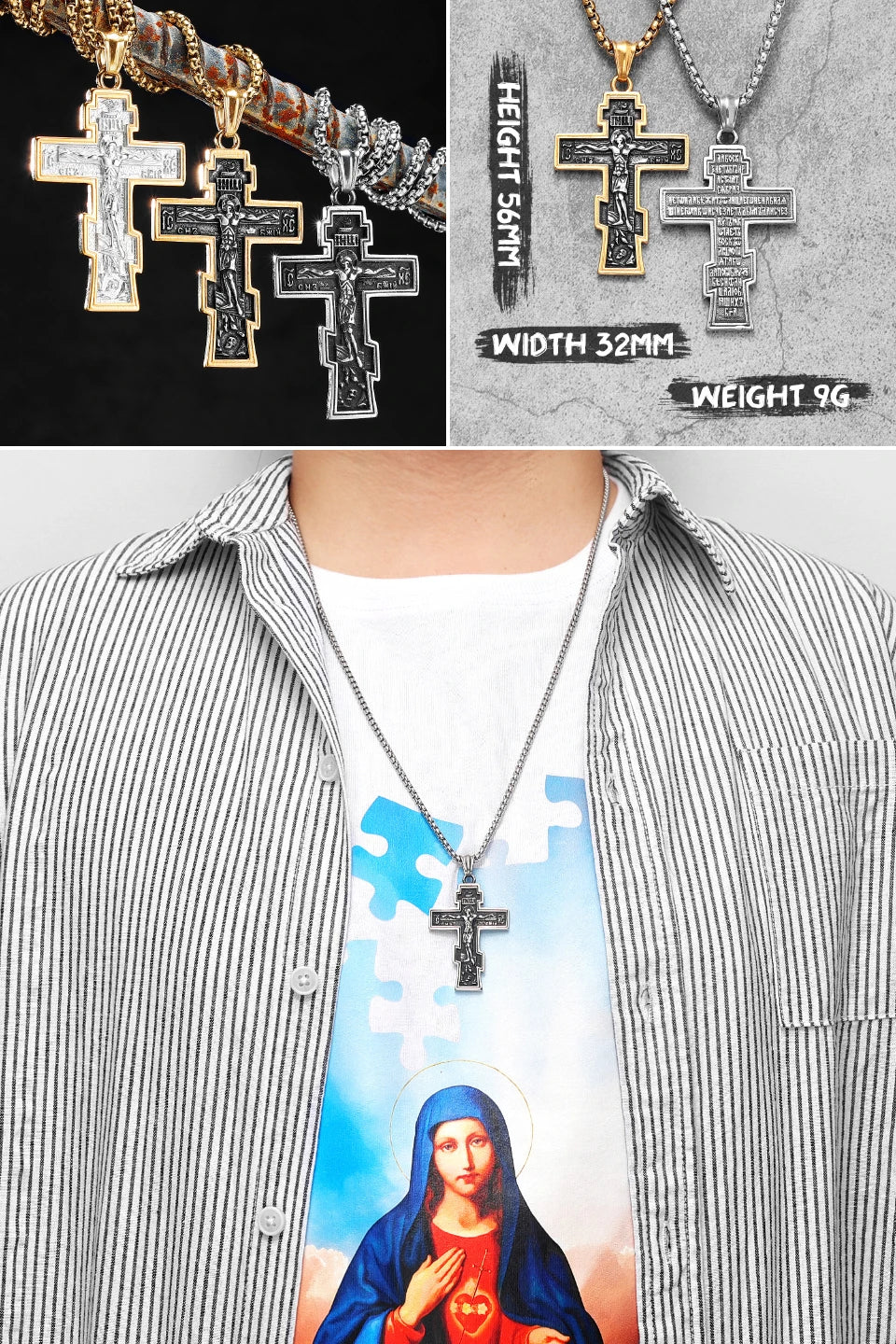 Jesus Skull Cross Series Stainless Steel Men Women Necklaces Pendants Chain Amulet Punk Trendy Jewelry Creativity Gift Wholesale