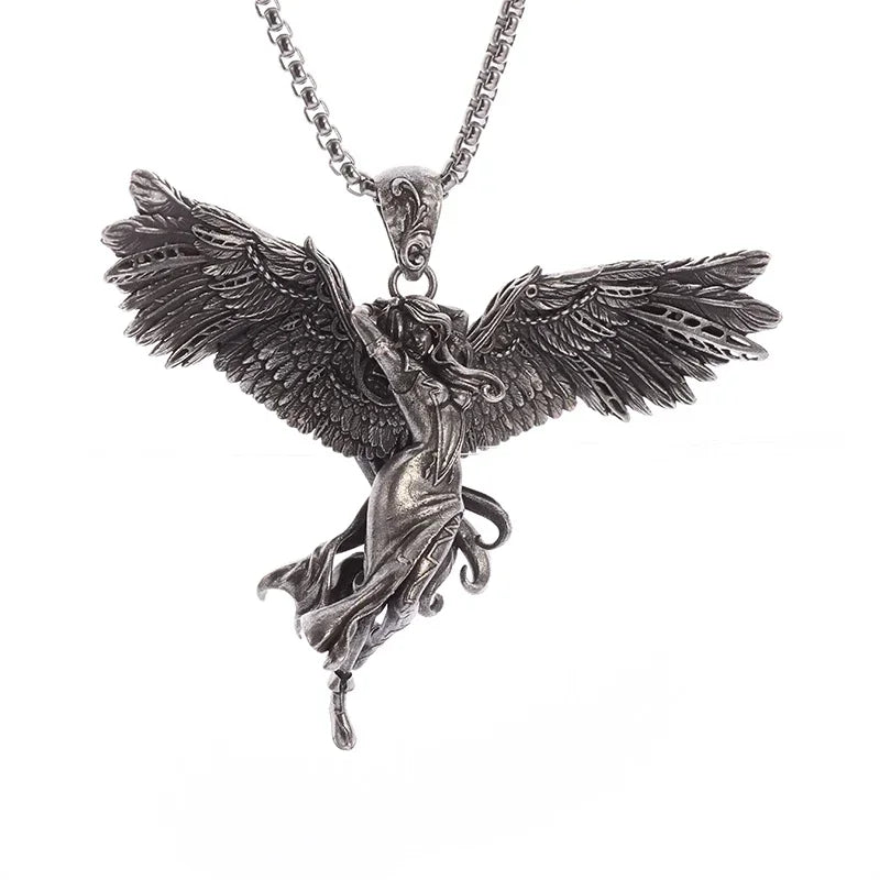 Gothic Vintage Reaper\\\\'s Scythe Necklace Life Ghost Devil Pendant Men\\\\'s Personality Halloween Trend Charm Jewelry Gift