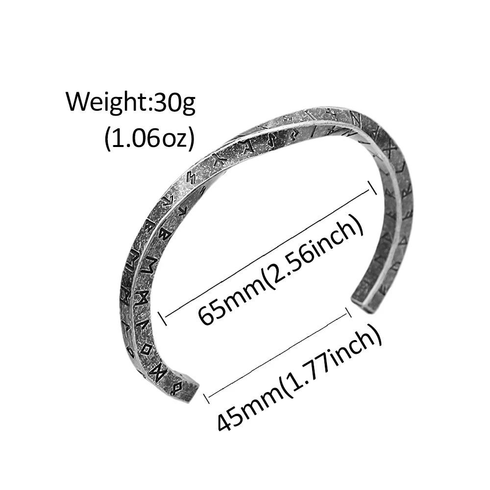 Fashion 316L Stainless Steel Mobius Opening Bracelet Viking Runes Bracelets for Men Women Nordic Pagan Amulet Talisman Jewelry
