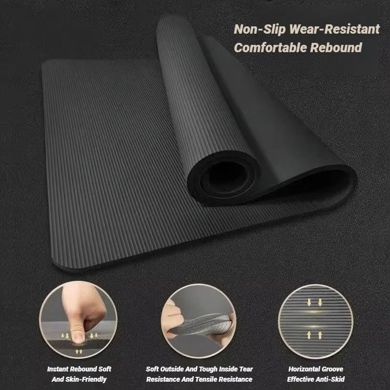 Universal Men Two-Piece Set High Quality Extra Sport Thick Nbr Non-Slip Yoga Mats For Fitness Pilates Gym Home Tasteless Spor