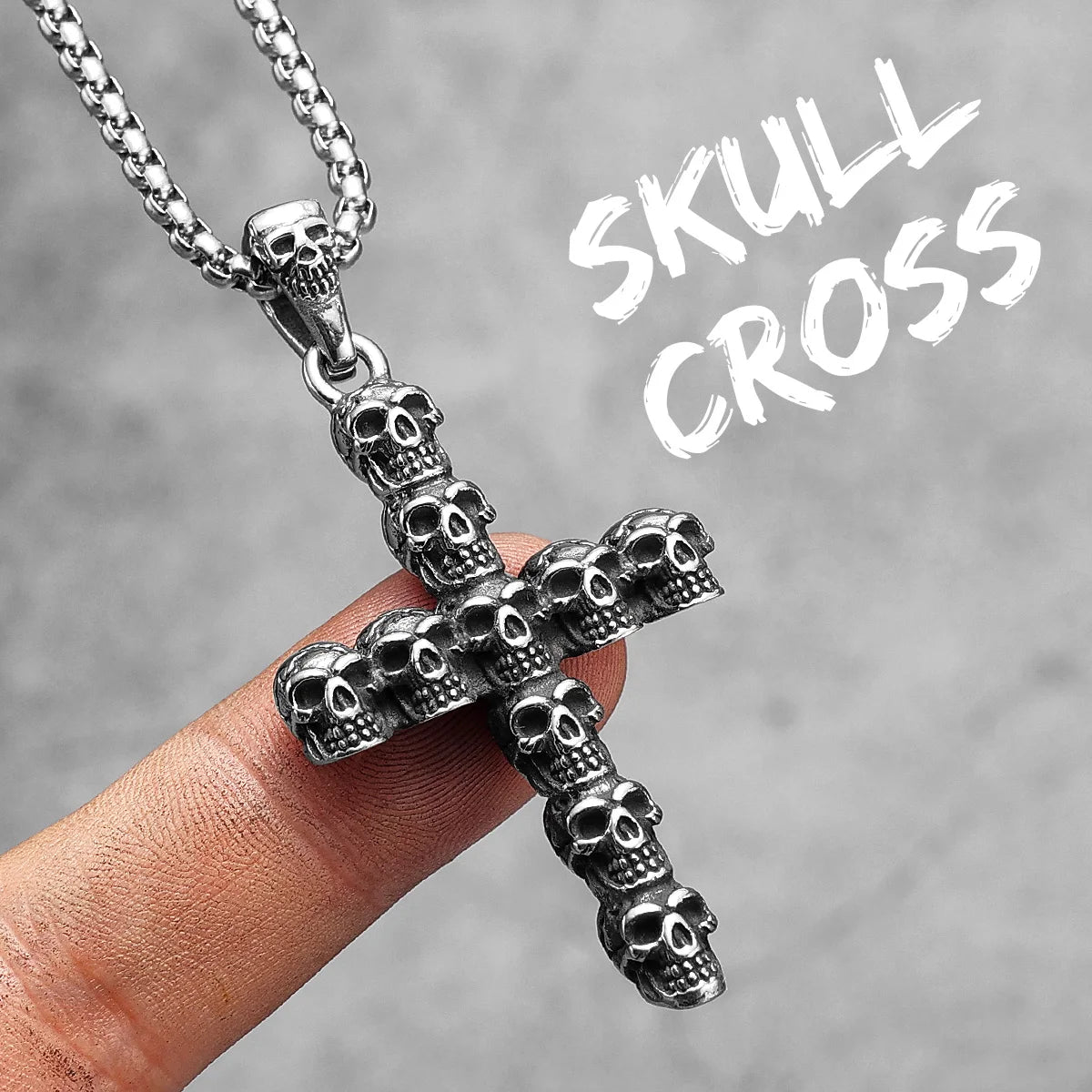 Jesus Skull Cross Series Stainless Steel Men Women Necklaces Pendants Chain Amulet Punk Trendy Jewelry Creativity Gift Wholesale