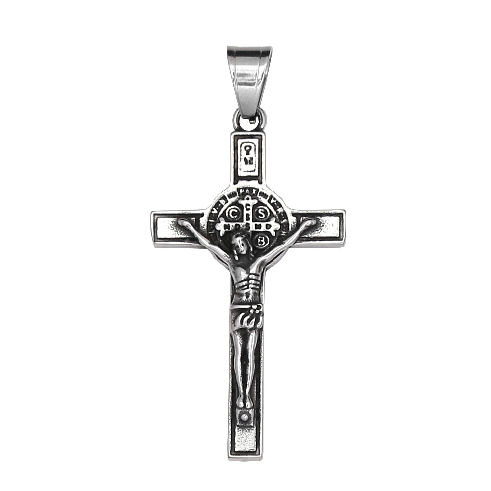 Retro Nordic Viking Cross Neckalse Stainless Steel Punk Amulet Pendants For Men Women Unique Biker Jewelry Gift Dropshipping