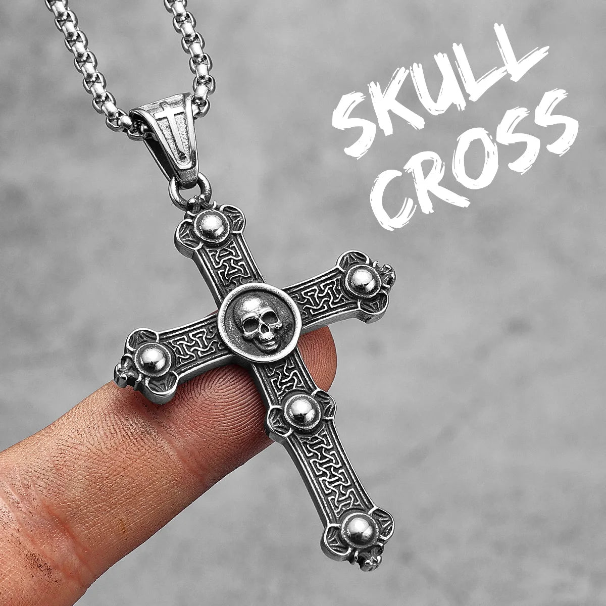 Jesus Skull Cross Series Stainless Steel Men Women Necklaces Pendants Chain Amulet Punk Trendy Jewelry Creativity Gift Wholesale