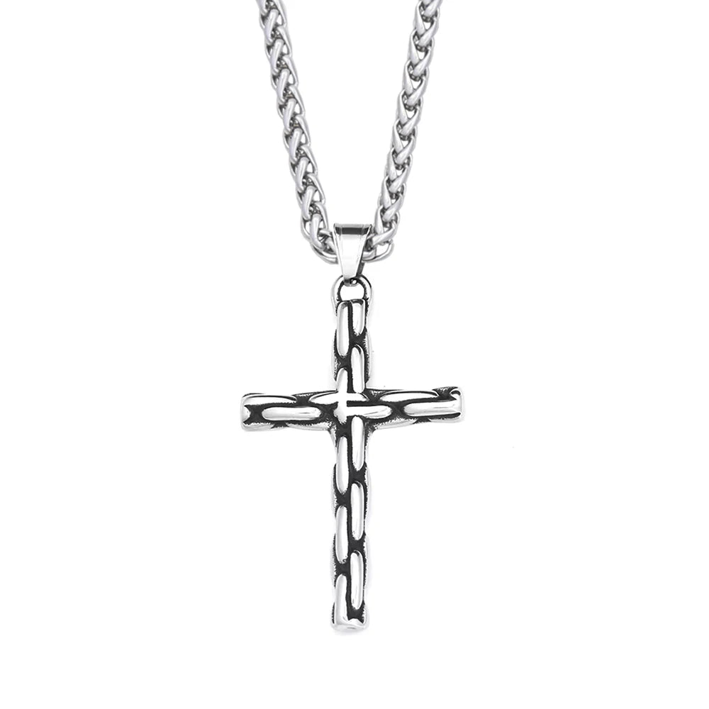 Retro Nordic Viking Cross Neckalse Stainless Steel Punk Amulet Pendants For Men Women Unique Biker Jewelry Gift Dropshipping