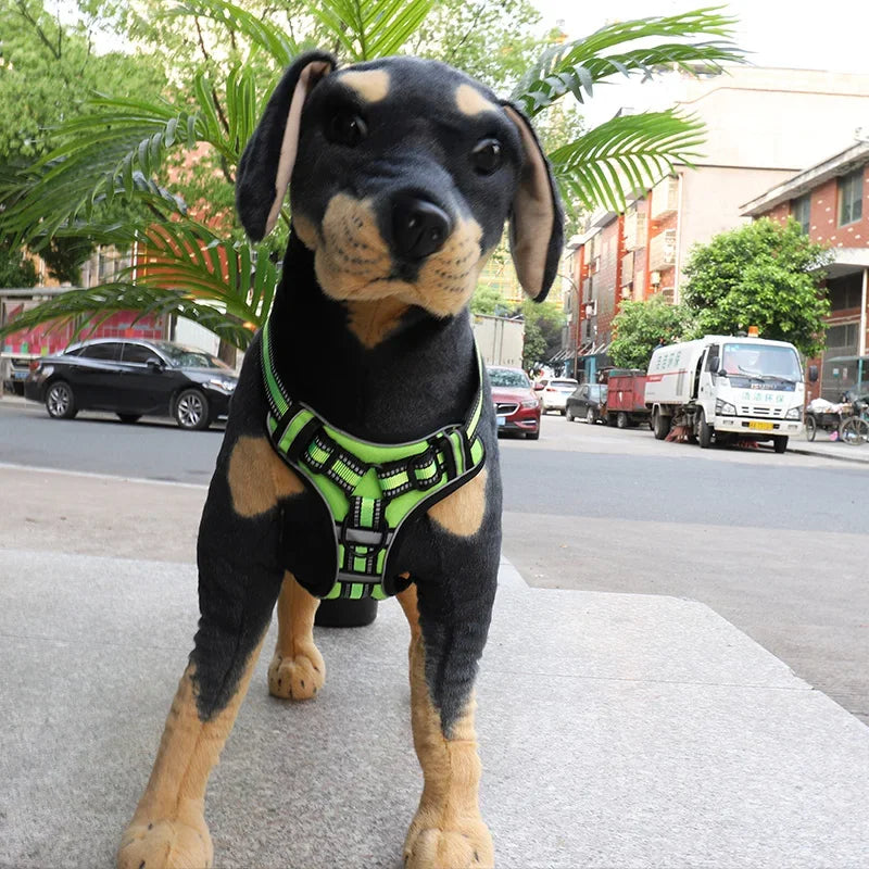 Adjustable Nylon Dog Harness Vest Reflective Soft Breathable No Pull Dog Harness Pet Harness Leash For Small Medium Large Dogs