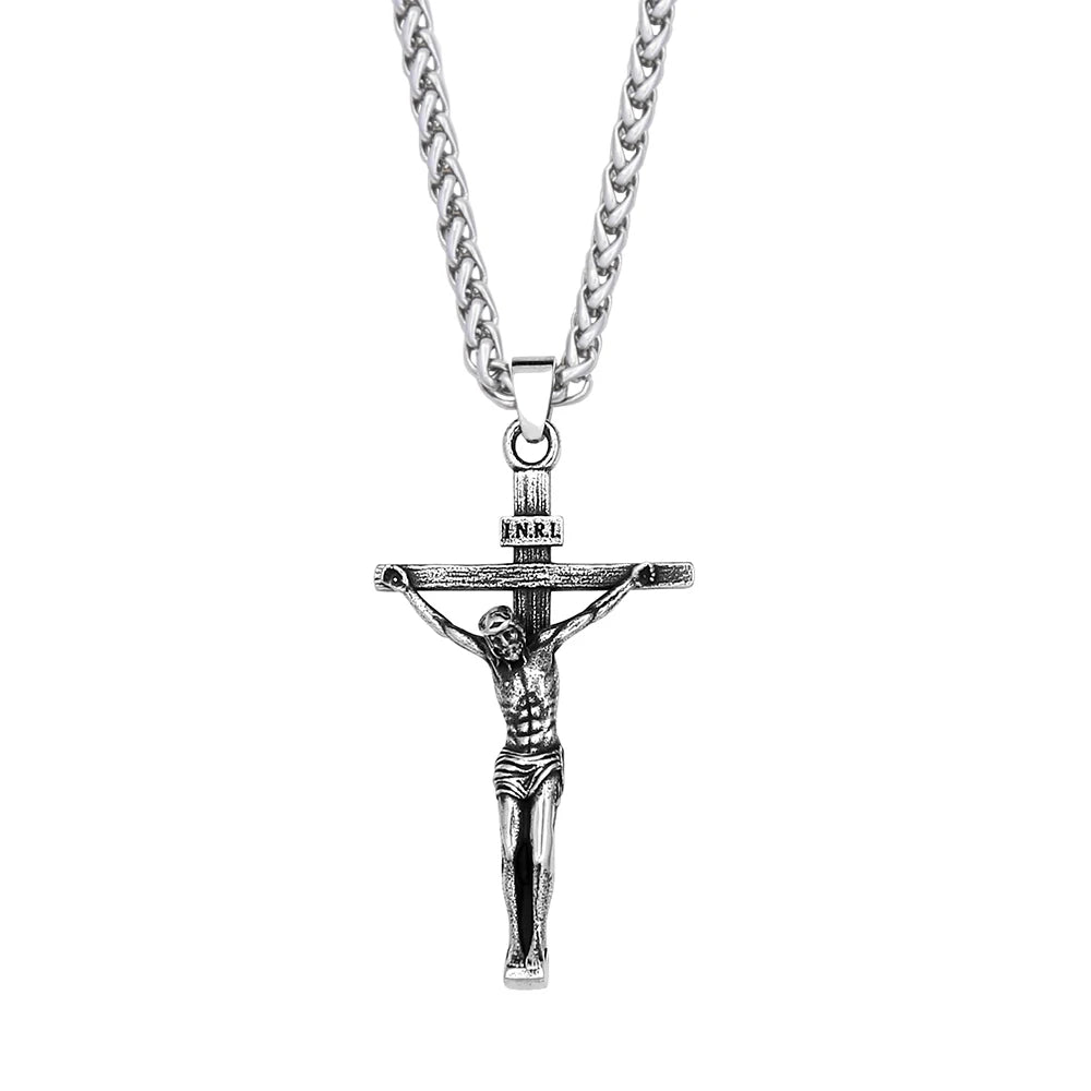 Retro Nordic Viking Cross Neckalse Stainless Steel Punk Amulet Pendants For Men Women Unique Biker Jewelry Gift Dropshipping