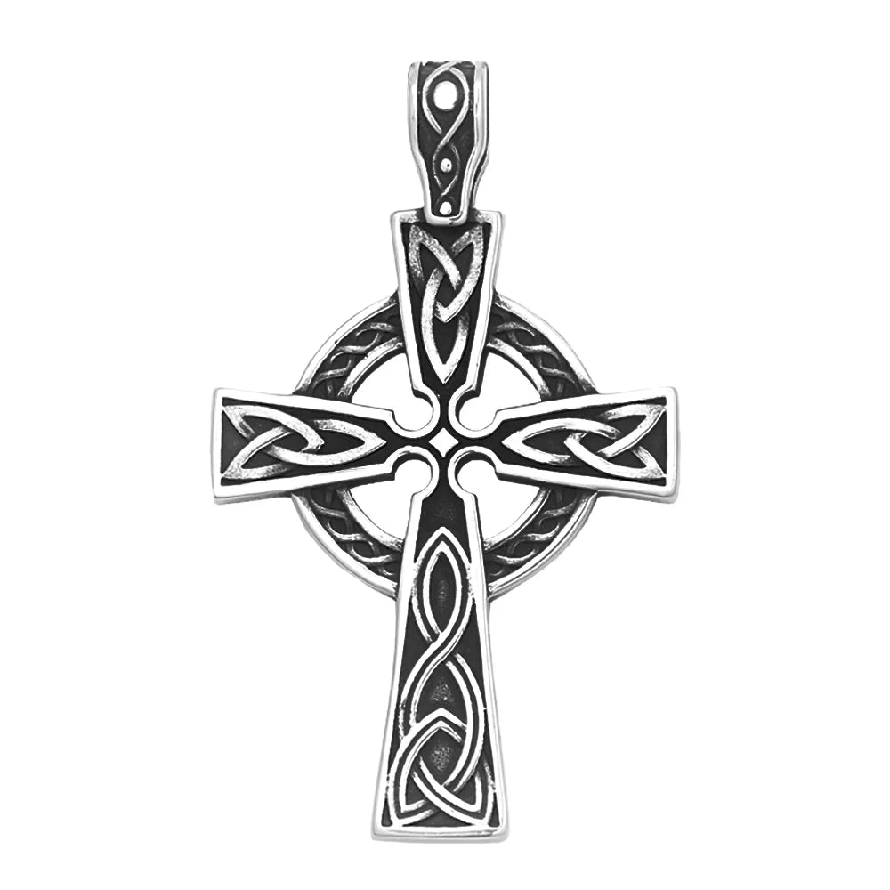 Retro Nordic Viking Cross Neckalse Stainless Steel Punk Amulet Pendants For Men Women Unique Biker Jewelry Gift Dropshipping