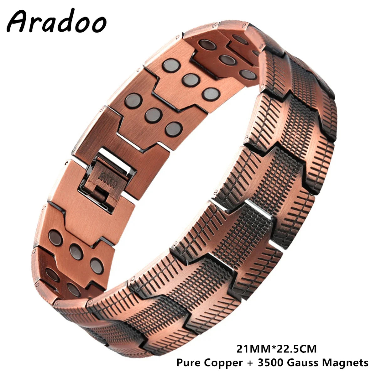 Copper Bracelet for Men 100% Pure Copper Magnetic Link Bracelets Jewelry Gift with Adjustable Sizing Tool