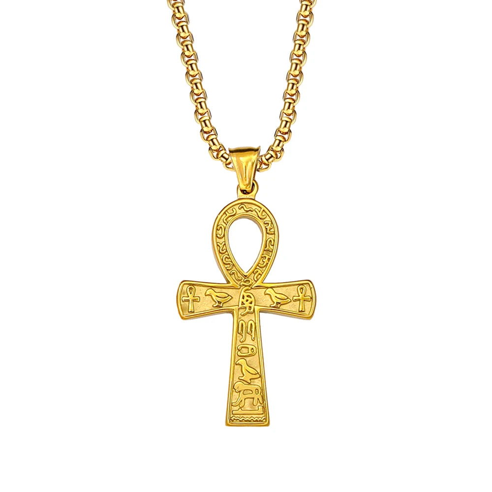 Retro Nordic Viking Cross Neckalse Stainless Steel Punk Amulet Pendants For Men Women Unique Biker Jewelry Gift Dropshipping
