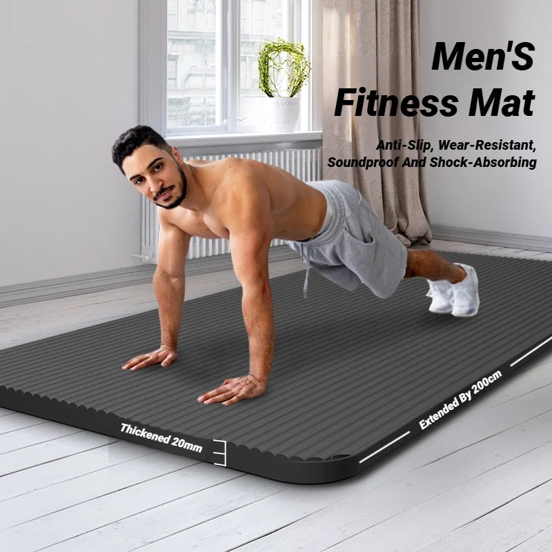 Universal Men Two-Piece Set High Quality Extra Sport Thick Nbr Non-Slip Yoga Mats For Fitness Pilates Gym Home Tasteless Spor