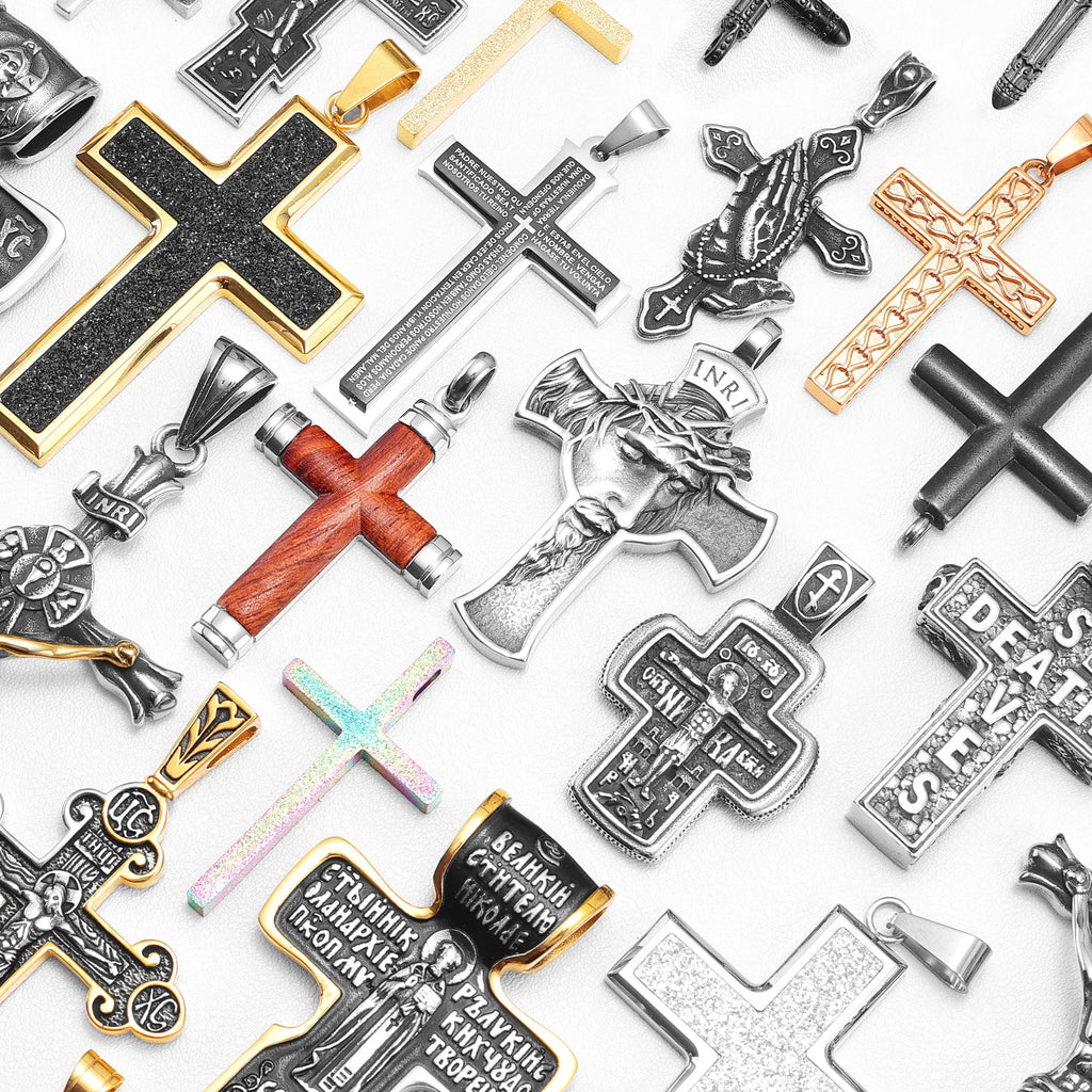 Jesus Skull Cross Series Stainless Steel Men Women Necklaces Pendants Chain Amulet Punk Trendy Jewelry Creativity Gift Wholesale