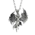 Gothic Vintage Reaper\\\\'s Scythe Necklace Life Ghost Devil Pendant Men\\\\'s Personality Halloween Trend Charm Jewelry Gift