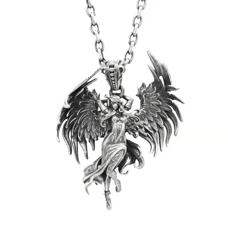 Gothic Vintage Reaper\\\\'s Scythe Necklace Life Ghost Devil Pendant Men\\\\'s Personality Halloween Trend Charm Jewelry Gift
