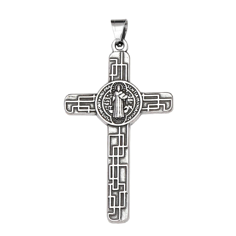 Retro Nordic Viking Cross Neckalse Stainless Steel Punk Amulet Pendants For Men Women Unique Biker Jewelry Gift Dropshipping