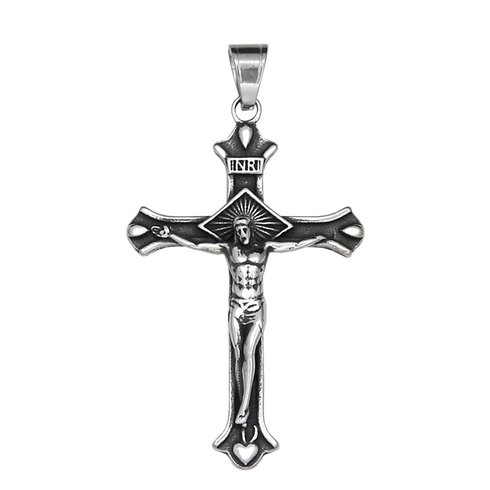 Retro Nordic Viking Cross Neckalse Stainless Steel Punk Amulet Pendants For Men Women Unique Biker Jewelry Gift Dropshipping