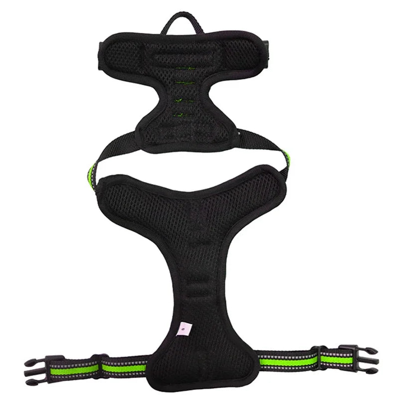Adjustable Nylon Dog Harness Vest Reflective Soft Breathable No Pull Dog Harness Pet Harness Leash For Small Medium Large Dogs