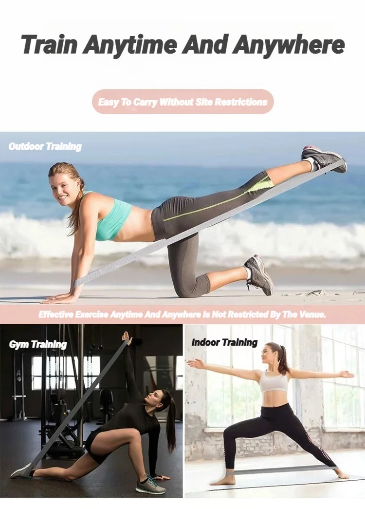 Long Resistance Loop Band Set Unisex Fitness Yoga Elastic Bands Hip Circle Thigh Squat Workout Cloth Legs Butt Exercise