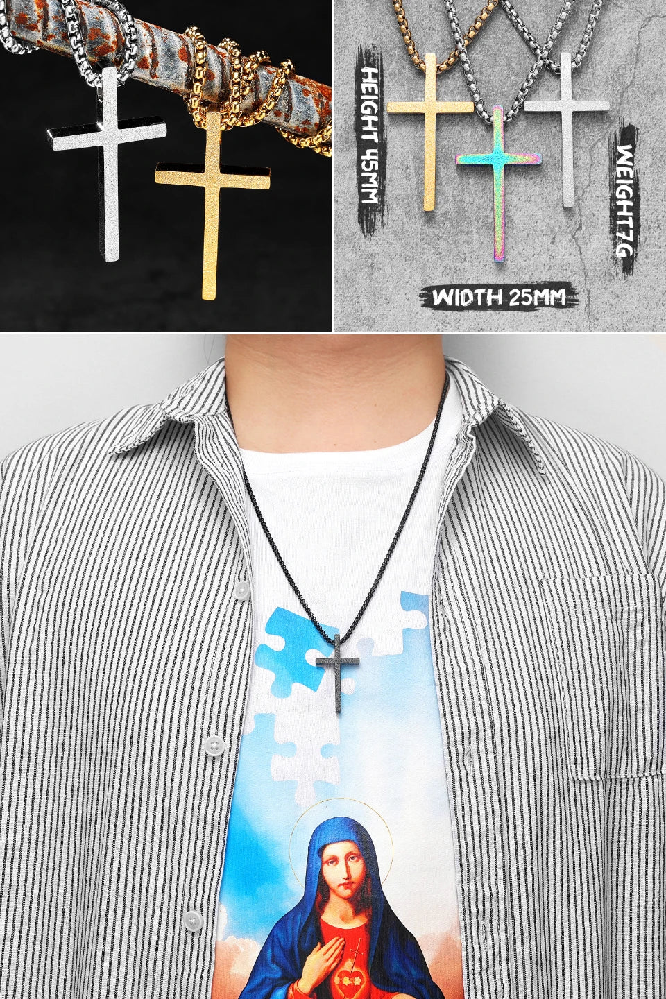Jesus Skull Cross Series Stainless Steel Men Women Necklaces Pendants Chain Amulet Punk Trendy Jewelry Creativity Gift Wholesale