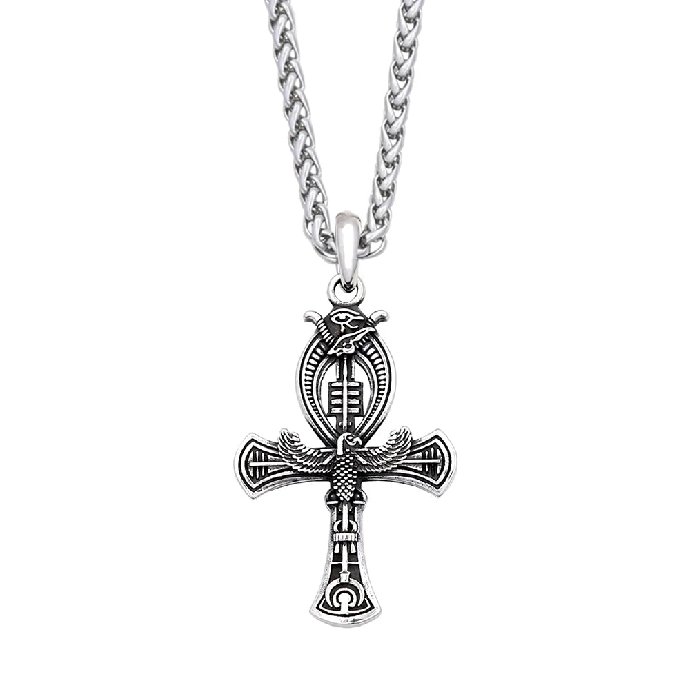 Retro Nordic Viking Cross Neckalse Stainless Steel Punk Amulet Pendants For Men Women Unique Biker Jewelry Gift Dropshipping