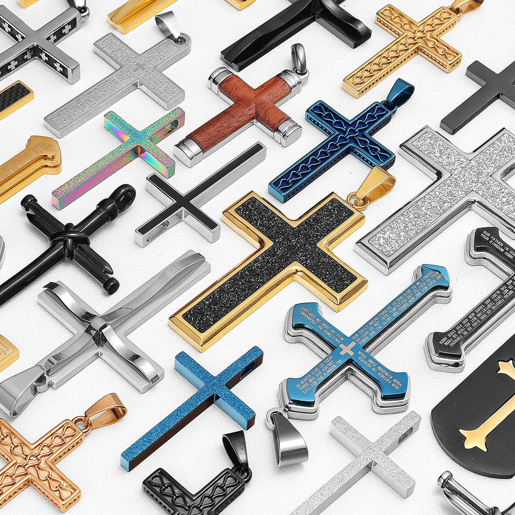 Jesus Skull Cross Series Stainless Steel Men Women Necklaces Pendants Chain Amulet Punk Trendy Jewelry Creativity Gift Wholesale