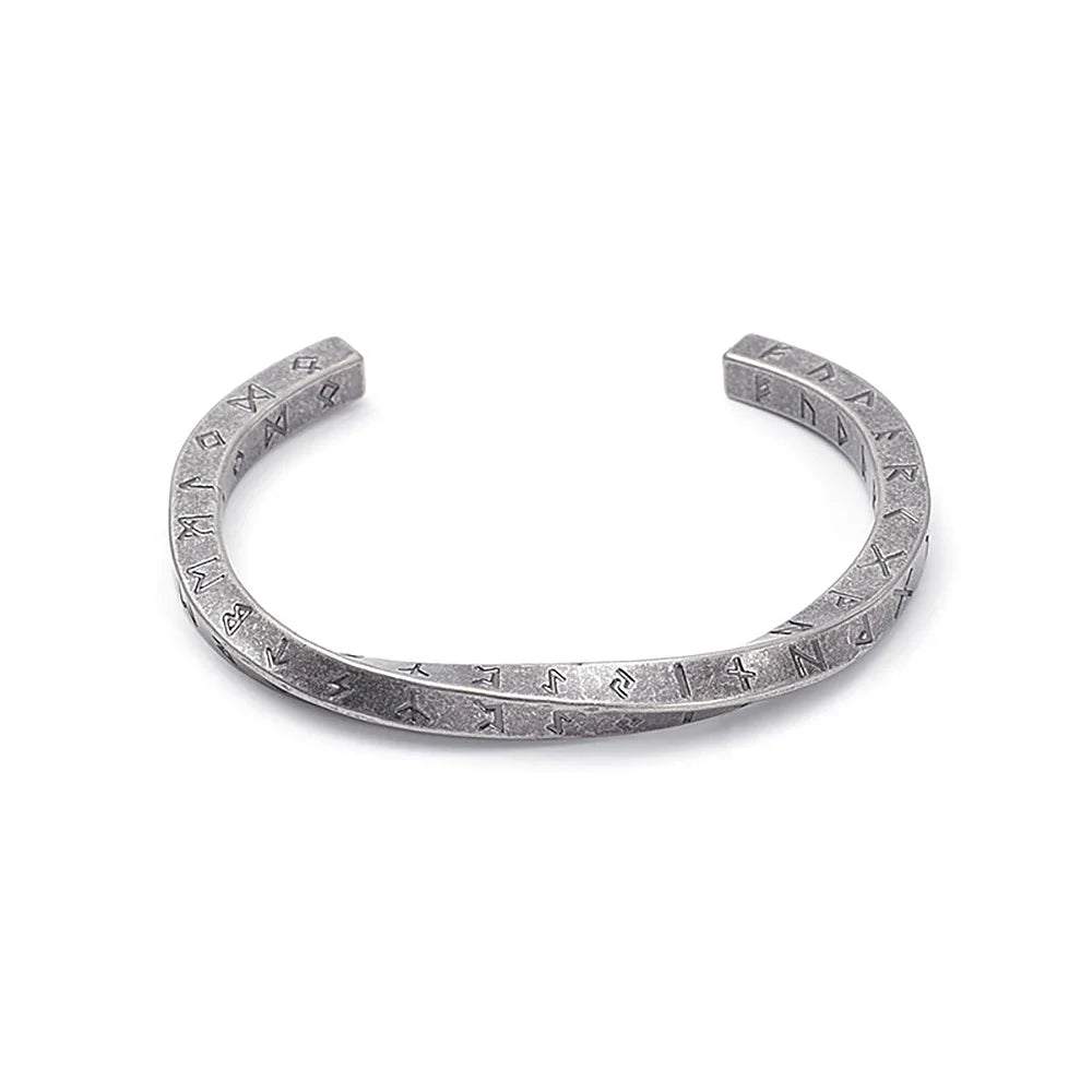 Fashion 316L Stainless Steel Mobius Opening Bracelet Viking Runes Bracelets for Men Women Nordic Pagan Amulet Talisman Jewelry