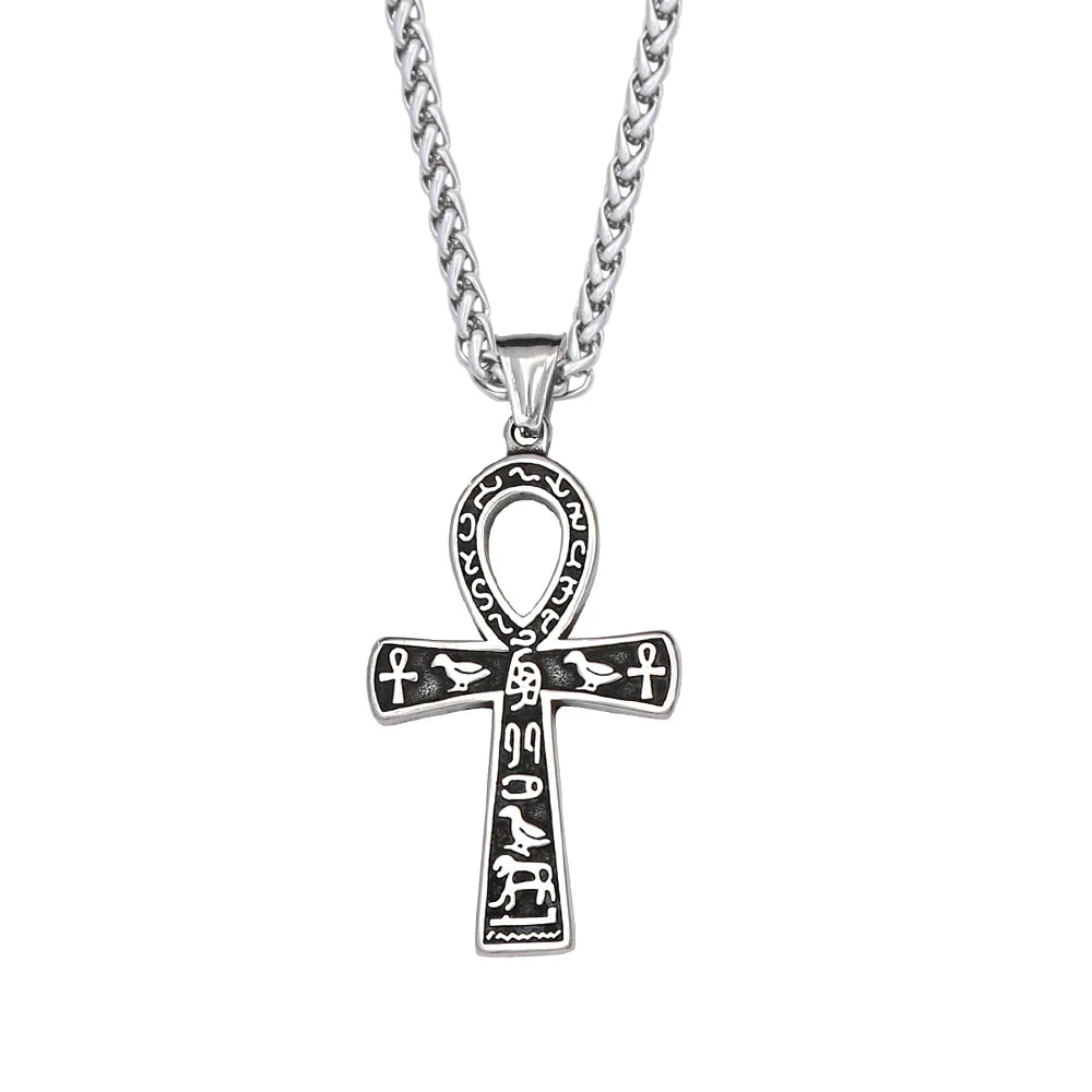 Retro Nordic Viking Cross Neckalse Stainless Steel Punk Amulet Pendants For Men Women Unique Biker Jewelry Gift Dropshipping