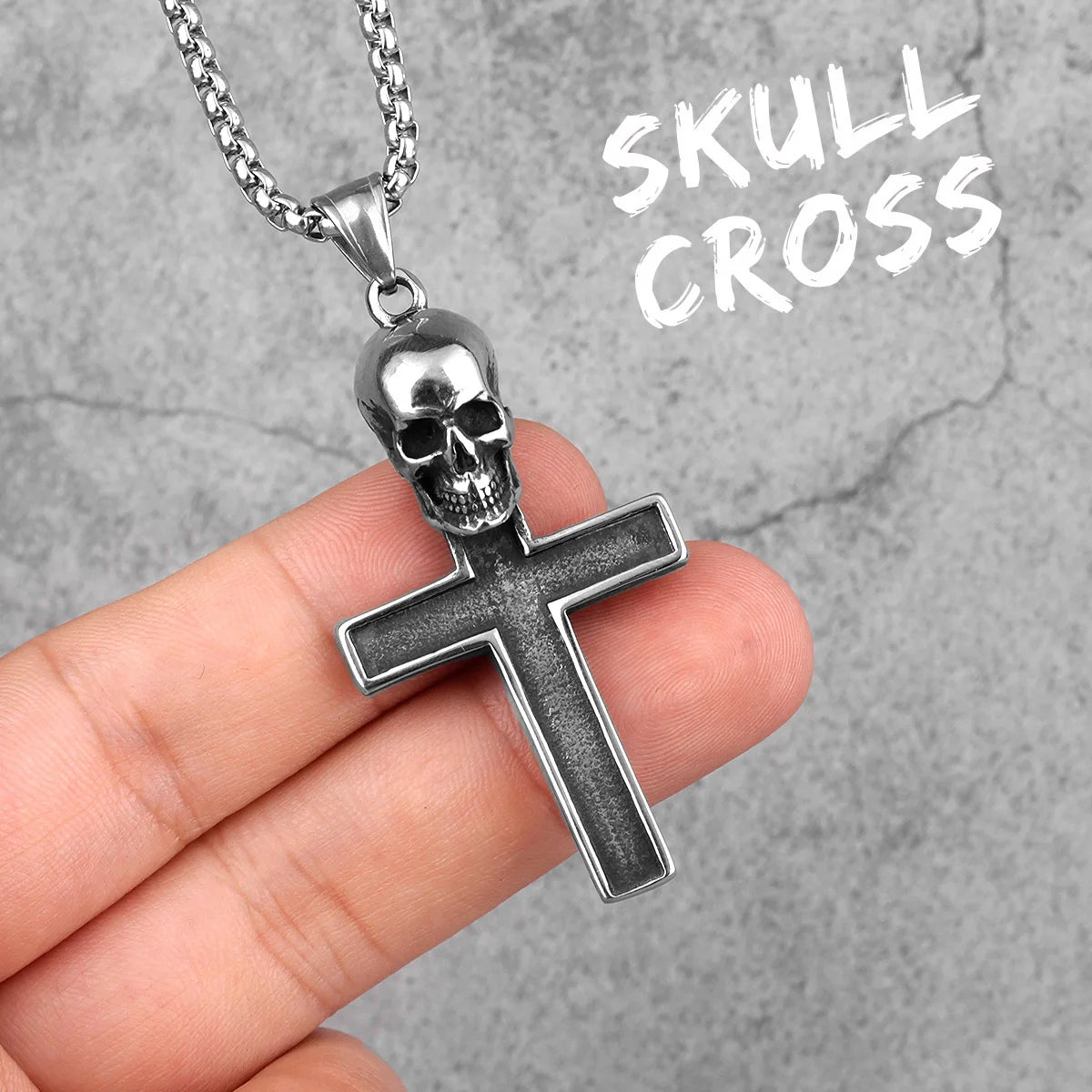 Jesus Skull Cross Series Stainless Steel Men Women Necklaces Pendants Chain Amulet Punk Trendy Jewelry Creativity Gift Wholesale