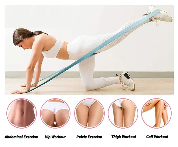 Long Resistance Loop Band Set Unisex Fitness Yoga Elastic Bands Hip Circle Thigh Squat Workout Cloth Legs Butt Exercise