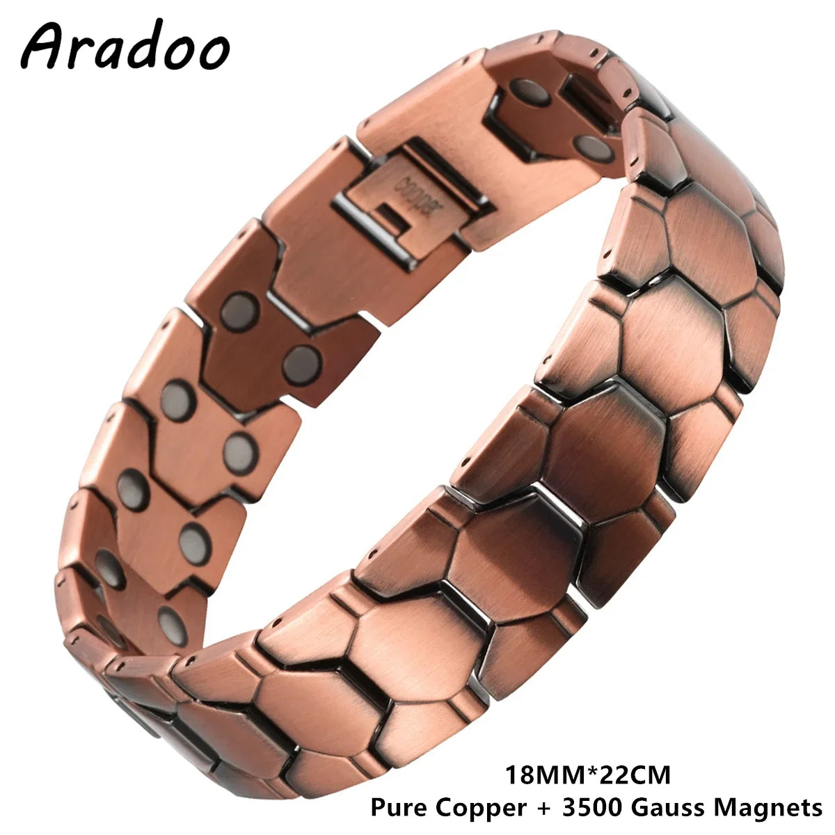 Copper Bracelet for Men 100% Pure Copper Magnetic Link Bracelets Jewelry Gift with Adjustable Sizing Tool