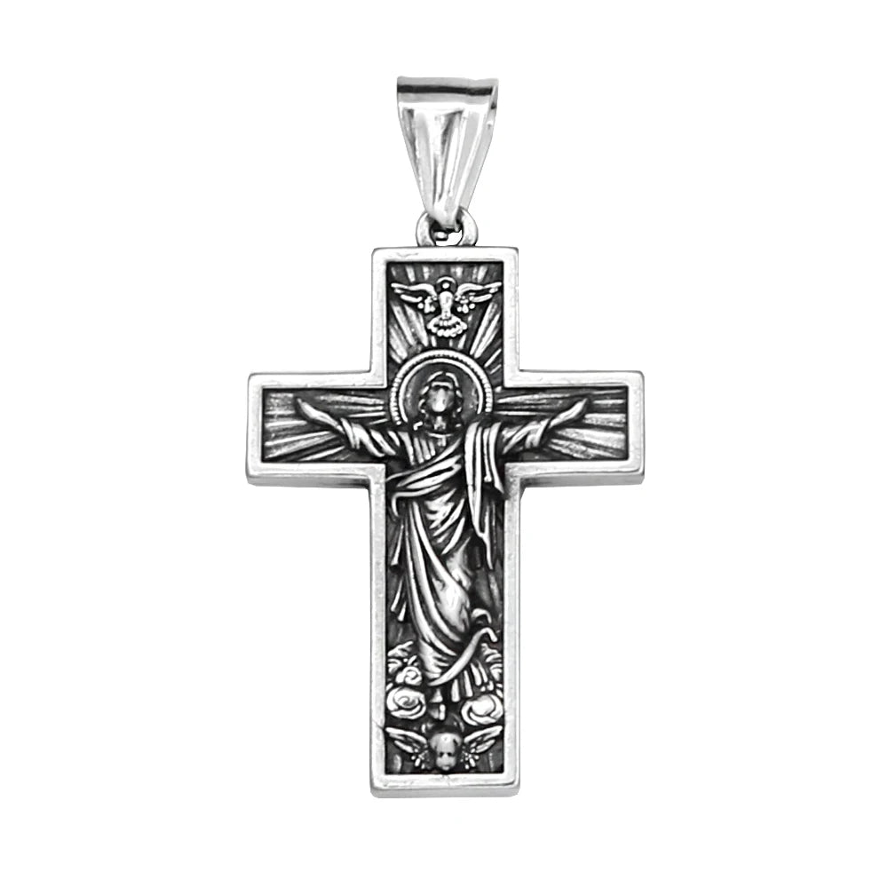 Retro Nordic Viking Cross Neckalse Stainless Steel Punk Amulet Pendants For Men Women Unique Biker Jewelry Gift Dropshipping
