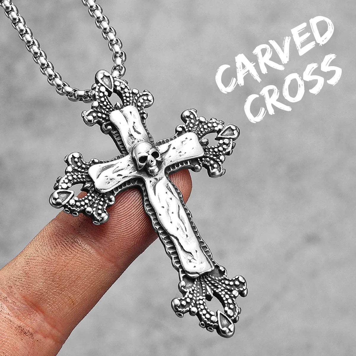 Jesus Skull Cross Series Stainless Steel Men Women Necklaces Pendants Chain Amulet Punk Trendy Jewelry Creativity Gift Wholesale