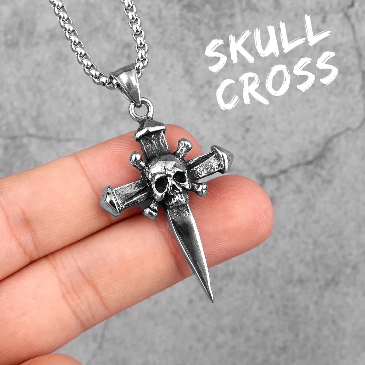 Jesus Skull Cross Series Stainless Steel Men Women Necklaces Pendants Chain Amulet Punk Trendy Jewelry Creativity Gift Wholesale