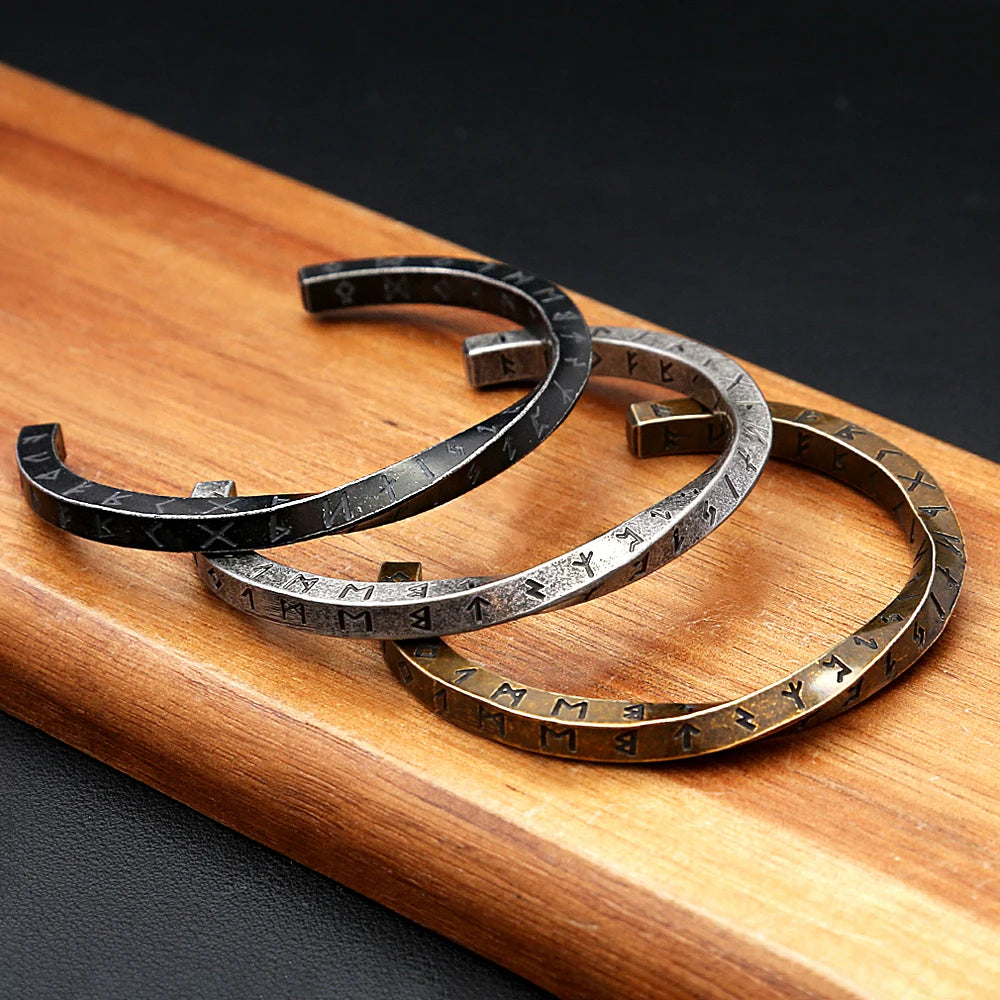 Fashion 316L Stainless Steel Mobius Opening Bracelet Viking Runes Bracelets for Men Women Nordic Pagan Amulet Talisman Jewelry