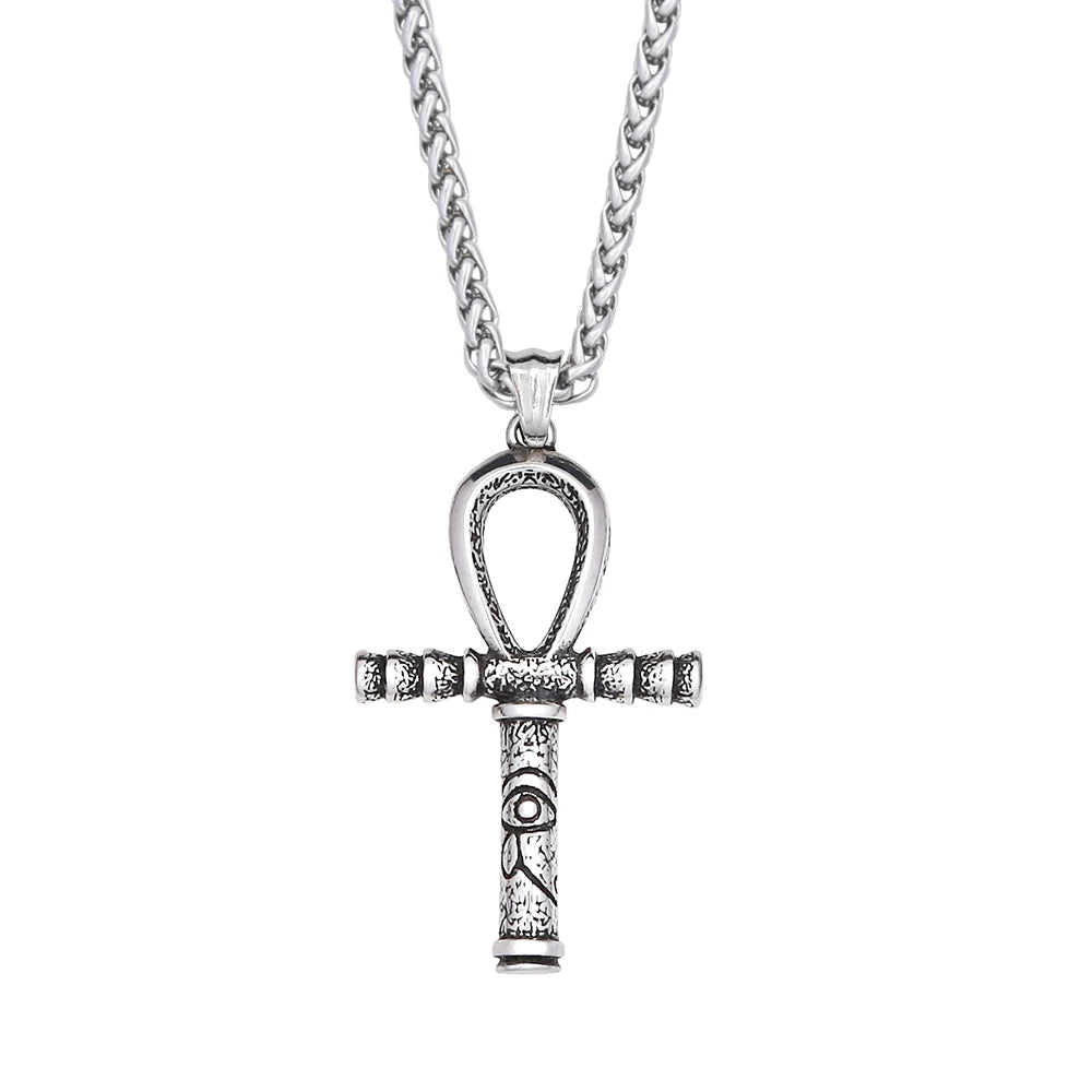 Retro Nordic Viking Cross Neckalse Stainless Steel Punk Amulet Pendants For Men Women Unique Biker Jewelry Gift Dropshipping