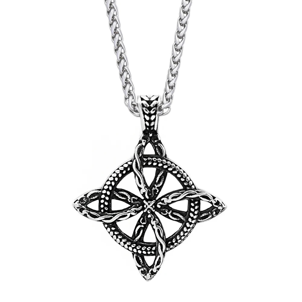 Retro Nordic Viking Cross Neckalse Stainless Steel Punk Amulet Pendants For Men Women Unique Biker Jewelry Gift Dropshipping